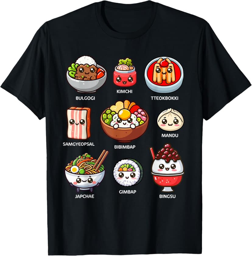 Anime Kawaii Korean Food Bulgogi Bibimbap Lover Cute Korean Food Bulgogi Bibimbap Korea Lover Kawaii T-Shirt