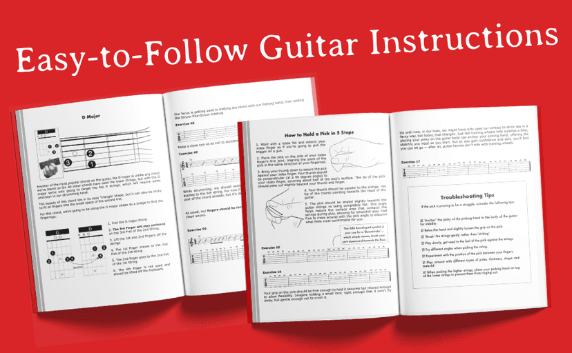 Guitar Made Simple: Learn Guitar in 5 Steps - Guitar Book for Beginners with 200 Exercises + Audio