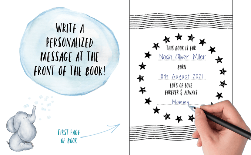 Letters to my Son as I watch you grow: Blank Journal, A thoughtful Gift for New Mothers,Parents. Write Memories now ,Read them later & Treasure this lovely time capsule keepsake forever, Elephant,grey