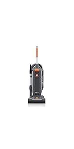 Hoover Commercial HushTone 13-Inch 2-Speed Upright Vacuum Cleaner with IntelliBelt, Quiet Bagged HEPA Filtered Professional Rated, 40-Foot Long Cord, CH54113, Gray/Orange