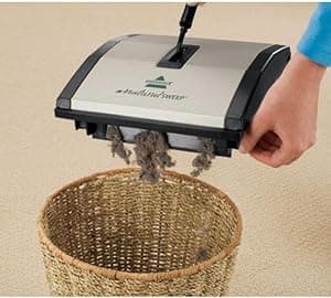 Bissell Natural Sweep Carpet and Floor Sweeper with Dual Brush Rotating System and 2 Corner Edge Brushes, 92N0A, 4.2 lb.