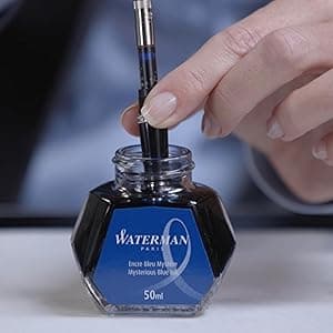 Waterman Expert Fountain Pen Gloss Black with 23k Gold Trim Fine Nib Gift Box