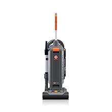 Hoover Commercial HushTone 13-Inch 2-Speed Upright Vacuum Cleaner with IntelliBelt, Quiet Bagged HEPA Filtered Professional Rated, 40-Foot Long Cord, CH54113, Gray/Orange
