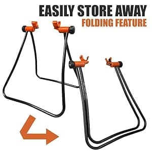 Ibera Easy Utility Bike Stand for 20"-29" - Adjustable & Foldable Bicycle Stand for Storage & Repair - Floor-Mounted & Scratch-Free Alloy Steel Rack - ideal Bicycle Storage for Indoor Garage