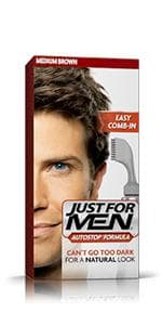 Just for Men Mustache & Beard, Beard Dye for Men with Brush Included, With Keratin Biotin Aloe and Coconut Oil for Healthy Facial Hair - Dark Brown, M-45, Pack of 3 (Packaging May Vary)