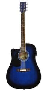 Jameson Guitars Full Size Thinline Acoustic Electric Guitar with Free Gig Bag Case & Picks Black Right Handed