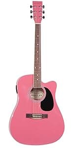 Jameson Guitars Full Size Thinline Acoustic Electric Guitar with Free Gig Bag Case & Picks Black Right Handed
