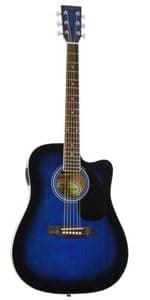 Jameson Guitars Full Size Thinline Acoustic Electric Guitar with Free Gig Bag Case & Picks Black Right Handed