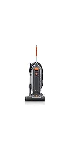 Hoover Commercial HushTone Upright Vacuum Cleaner, 15 inches with Intellibelt, for Carpet and Hard Floors, CH54115, Gray