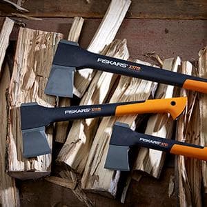 Fiskars X7 Small 14" Hatchet Axe with Sheath for Chopping Wood Kindling for Campfires, Outdoors & Camping, Insert-Molded Forged Steel Head, Low-Friction Blade, Shock Absorbing Handle & Non-Slip Grip