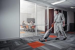 Hoover Commercial HushTone Upright Vacuum Cleaner, 15 inches with Intellibelt, for Carpet and Hard Floors, CH54115, Gray