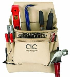 CLC Custom Leathercraft 700 Tool Pouch, Heavy Duty, 5-Pocket, Tan