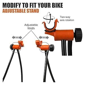 Ibera Easy Utility Bike Stand for 20"-29" - Adjustable & Foldable Bicycle Stand for Storage & Repair - Floor-Mounted & Scratch-Free Alloy Steel Rack - ideal Bicycle Storage for Indoor Garage