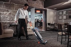 Hoover Commercial HushTone 13-Inch 2-Speed Upright Vacuum Cleaner with IntelliBelt, Quiet Bagged HEPA Filtered Professional Rated, 40-Foot Long Cord, CH54113, Gray/Orange