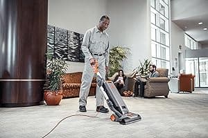 Hoover Commercial HushTone Upright Vacuum Cleaner, 15 inches with Intellibelt, for Carpet and Hard Floors, CH54115, Gray