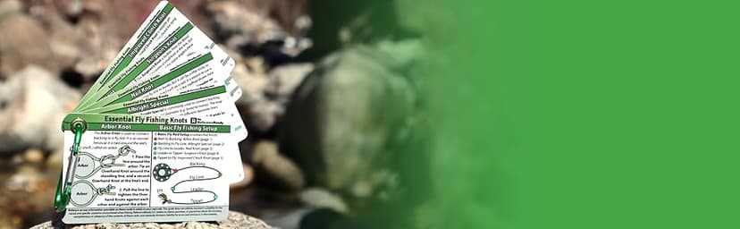 Fly Fishing Knot Cards - Waterproof Guide to 14 Essential Fly Fishing Knots - Includes Mini Carabiner