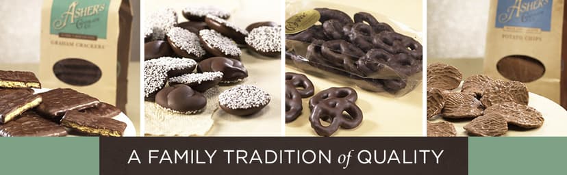 Asher's Chocolates, Chocolate Covered Pretzels Gift Basket, Holiday Assortment of Candy, Small Batches of Kosher Chocolate, Family Owned Since 1892, Improved Box Design (Milk & Dark)