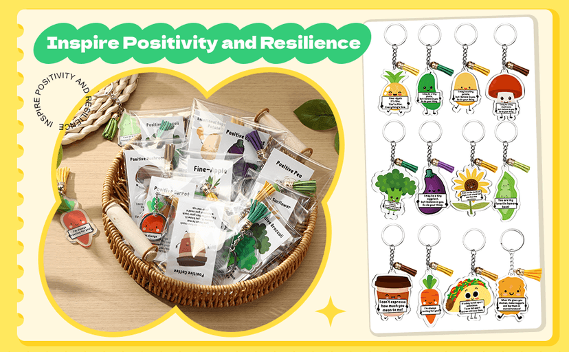 Positive Support Keychains Appreciation Gifts for Coworkers Employee Christmas Thanksgiving Funny Positive Gifts