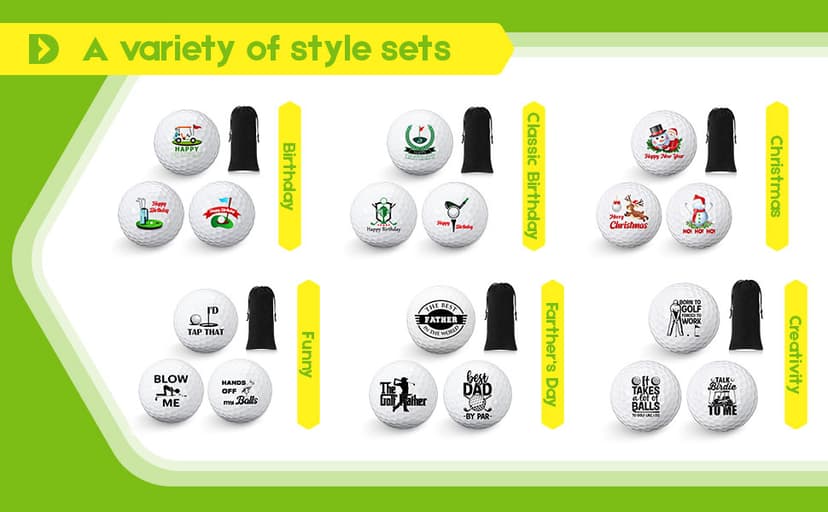 Threan Golf Ball Gift Set Funny Novelty Golfer Present for Men Birthday Dad Golfing Fan One Standard Size Unit