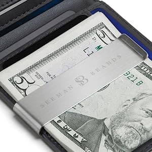 SERMAN BRANDS Money Clip Wallet - Mens Wallets slim Front Pocket RFID Blocking Card Holder Minimalist Mini Bifold