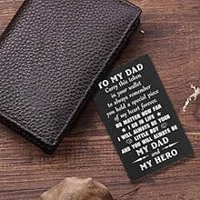 TANWIH Gifts for Dad You Are My Hero - Best Dad Birthday Gifts from Son, Father Son Engraved Wallet Card, Meaningful Fathers Day Christmas Presents for Men