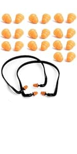 2 Banded Ear Plugs with 10 Pairs of Replacement Pods - Reusable Shooters Ear Protection for Mowing Shooting Construction Hunting - Washable Gun Range Hearing Protection Ear Plugs for Noise Reduction