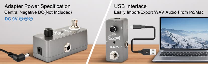 LEKATO Guitar Looper Effect Pedal Loop Pedal 5 Minutes Looping Time Looper Pedal ONE Looper Unlimited Overdubs