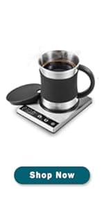 COSORI Coffee Mug Warmer & Mug Set for Desk, Cup Heater, Office & Christmas Gifts, 1°F Precise Temperature Control, Touch Tech & LCD Digital Display (77-194℉), 304 Stainless Steel, Silver/Black