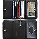 Toughergun Women’s Small Slim Leather Wallet with RFID Protection, Compact Bifold Mini Purse with Clear ID Window