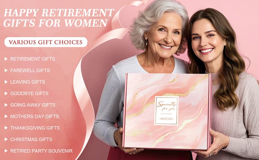 Happy Retirement Gift for Woman 2025, Funny Retirement Gifts for Women Coworkers, Cool Retired Gifts for Retirees Women Teacher Nurse Boss Friend Mom Grandma, Farewell Leaving Gift w/ Canvas Tote Bag