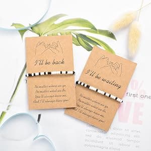 Gifts for Girlfriend Boyfriend His Her Tarsus Pinky Promise Couple Bracelets Set Morse Code Jewelry B083NCSP9Z