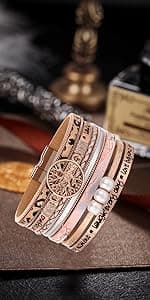 Inspirational Tree of Life Leather Bracelets for Women,Birthday Mothers Day Jewelry Gifts for Teen Girls