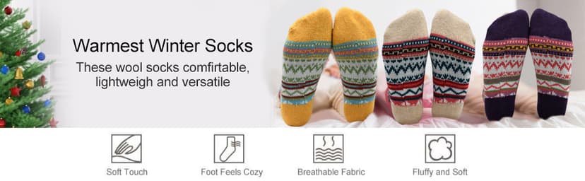 Christmas Gift Thick Wool Soft Warm Cozy Crew Womens Socks MORECOO Socks for Women - Stocking Stuffers Gifts for Women B07H3NN3LC