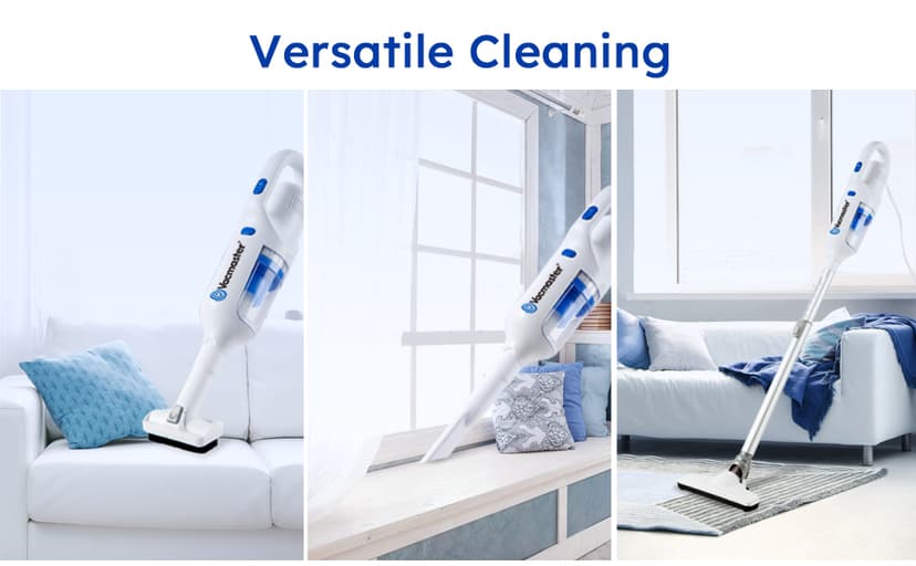 Vacmaster Corded Stick Vacuum Cleaner 2 in 1 Ultra-Lightweight 14Kpa Power Suction Handheld Vacuum Cleaner with Washable HEPA Filter for Home, Car, Pet Hair, Carpet, Hard Floor