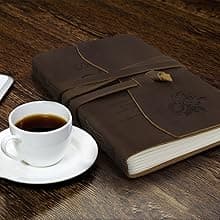 Personalized Leather Journals to Husband Engraved Antique Notebook Handmade Leather Bound Custom Notepad for Men Gift from Wife Diary Ideal Gifts at Valentine's Day, Christmas, Birthday, Anniversary