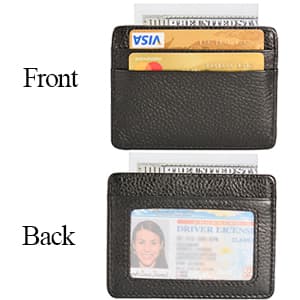 EASTNIGHTS Credit Card Holder Slim Wallet Leather Minimalist Wallet with ID Window