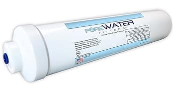 PureWater Filters Inline Water Filter Kit for Ice Maker with 1/4-Inch Direct Quick-Connect Fittings, Tubing and a T-Connector