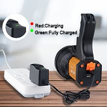 BUYSIGHT BUYSIGHT Rechargeable Spotlight,Spot Lights Hand held High lumens Large Flashlight Handheld Spotlight Lightweight and Super Bright Flashlight (Aluminium_Alloy Golden)