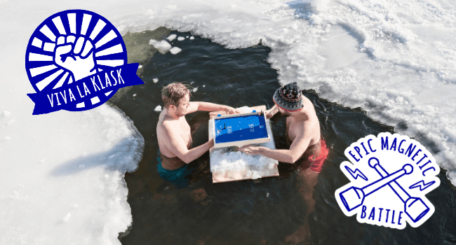 KLASK: The Magnetic Award-Winning Party Game of Skill - for Kids and Adults of All Ages That’s Half Foosball, Half Air Hockey