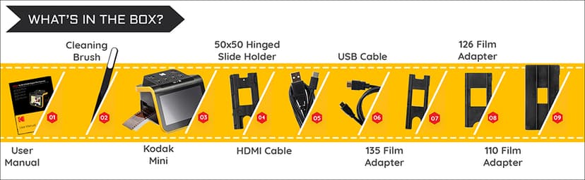 KODAK Slide N SCAN Film & Slide Scanner Digitizer with 5” LCD Screen, Quickly Convert Negatives & Slides to Digital 22MP JPEG Photos, Compatible with 135, 126 and 110 Film & Slides