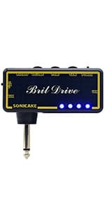 SONICAKE Guitar Headphone Amp Mini Guitar Headphone Amplifier US Classic Rechargeable Plug-in Pocket Bedroom Overdrive Reverb Effects