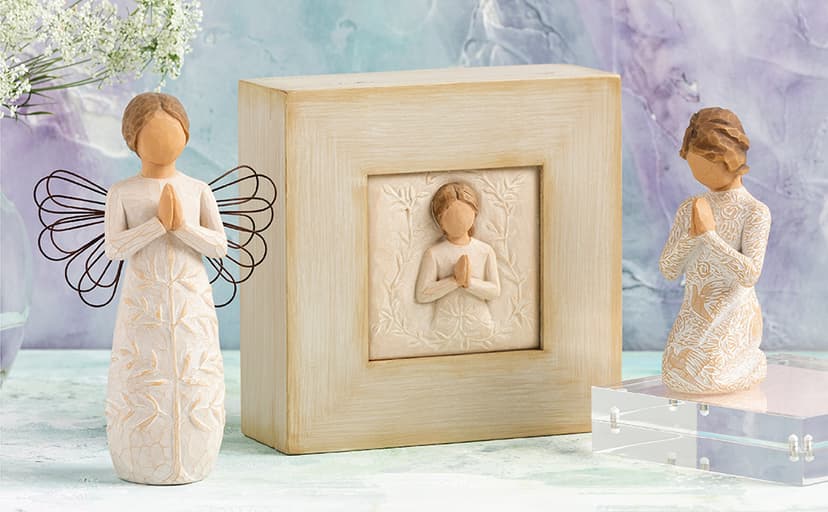 Willow Tree Prayer of Peace (Lighter Skin), Seeking The Quiet Within, Expresses Sympathy, Comfort, Remembrance, Healing, Sculpted Hand-Painted Figure