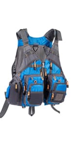 BASSDASH Strap Fishing Vest Adjustable for Men and Women, for Fly Bass Fishing and Outdoor Activities