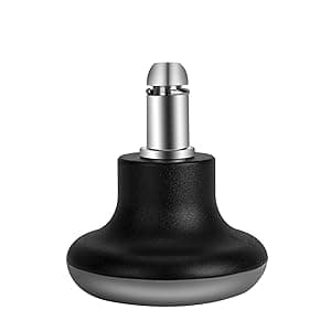 Bell Glides Replacement Office Chair Feet Swivel Caster Wheels to Fixed Stationary Castors, Short Profile with Separate Self Adhesive Felt Pads Black 5pcs