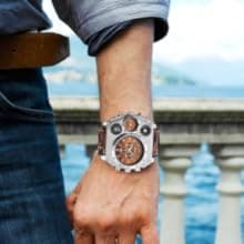 Avaner Men's Leather Wrist Watches: Big Face Dual Time Zone Oversized Large Dial Leather Strap Analog Quartz Watch