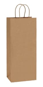 BagDream Kraft Paper Bags 5.25x3.25x13 Inches 50Pcs White Paper Wine Gift Bags with Handles Bulk for Wine, Gift, Retail, Party Favor