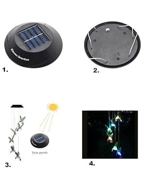 Hummingbird Solar Chimes,Unique Birthday Gifts for Women/Mom/Grandma,Best Idears Grardening B07TLHZJ31