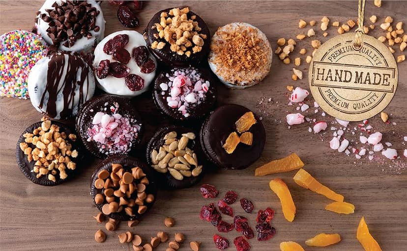 Barnetts Christmas Holiday Thanksgiving Gift Basket, 12 Chocolate Covered Cookies, Gourmet Candy Box Baskets for Prime Food Delivery, Gifts for Dad, Husband, Grandfather, Brother, Son, Father