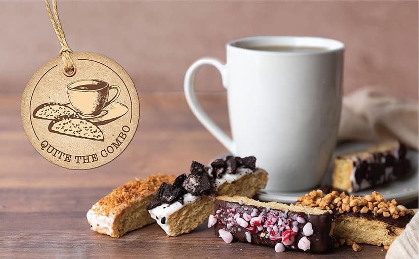 Barnetts Christmas Holiday Thanksgiving 12 Chocolate Biscotti Gift Box, Gourmet Cookie Gifts Basket for Him and Her Food Delivery, Fancy Cookies Spring Candy Treats Baskets Ideas for Dad, Husband, Father, Brother, Son, Father, Grandmother, Mother, Grandma