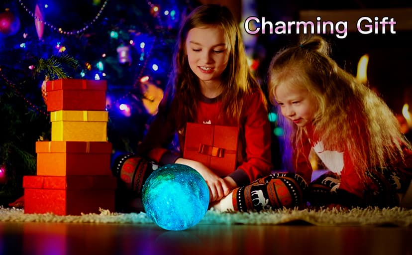 BRIGHTWORLD Moon Lamp Galaxy Lamp 5.9 inch 16 Colors LED 3D Moon Light, Remote & Touch Control Moon Night Light Gifts for Girls Boys Kids Women Birthday